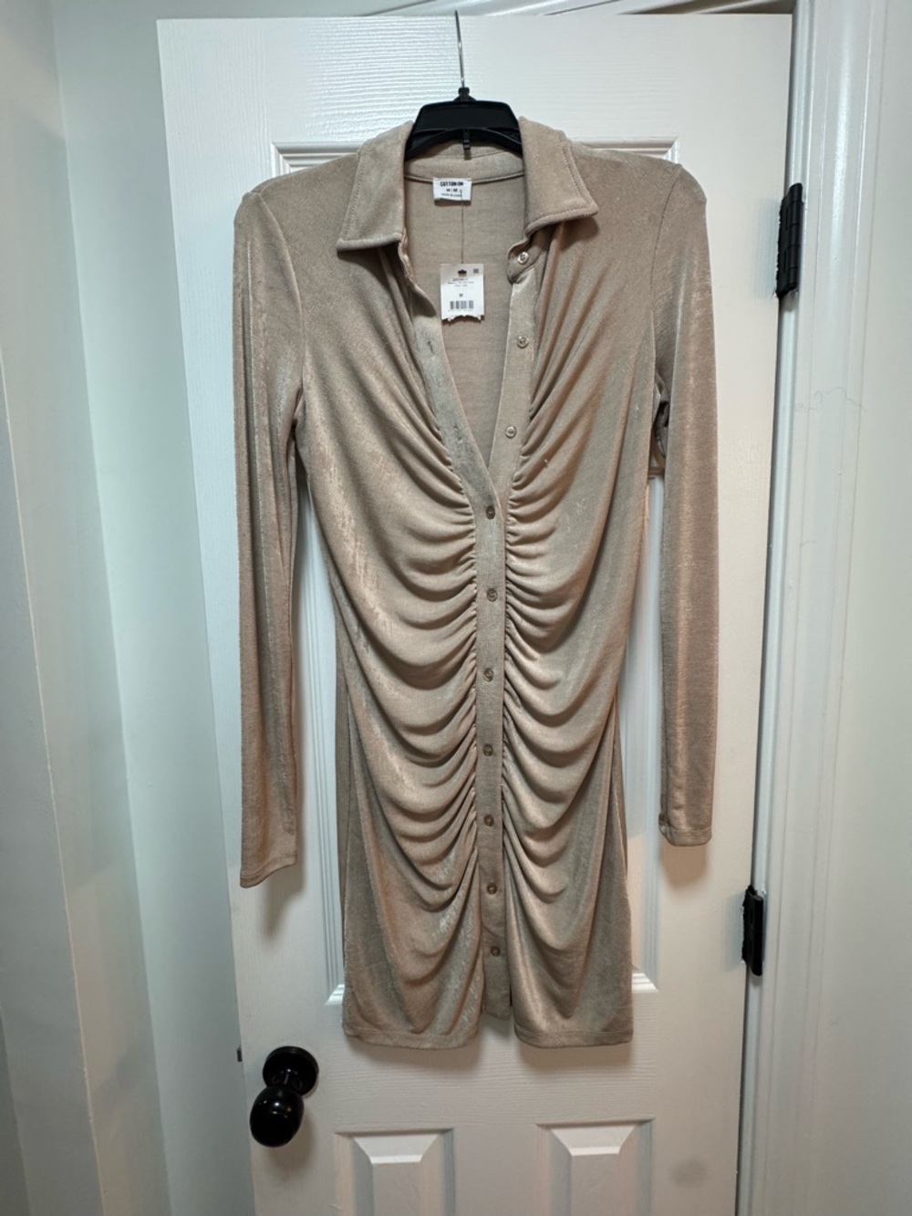 Cotton On, Long Sleeve, Button Down Slinky Dress.